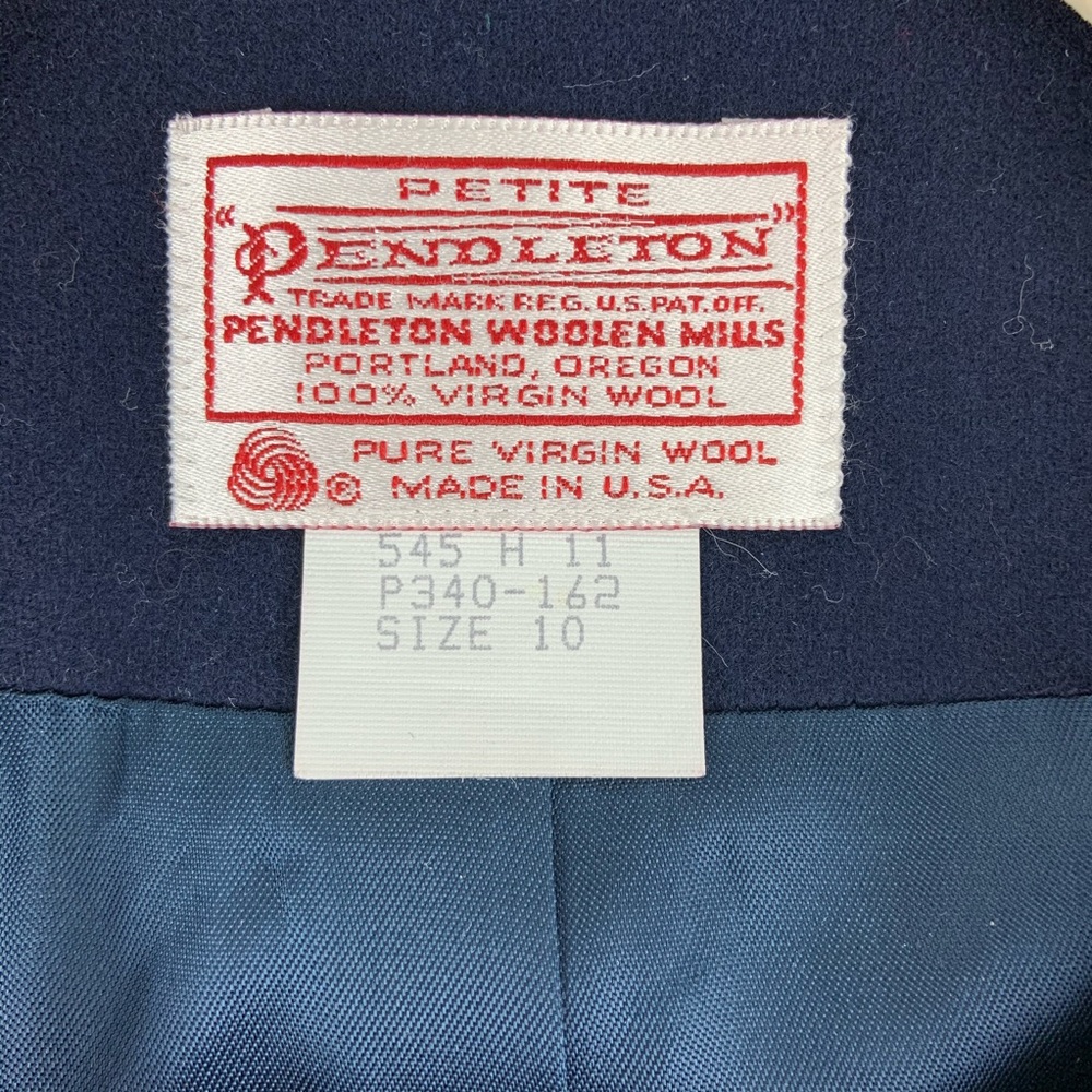 Pendleton Navy Wool Double Breasted Jacket 10p - image 3